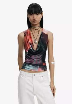 Топ DRAPED NECKLINE Desigual, красный