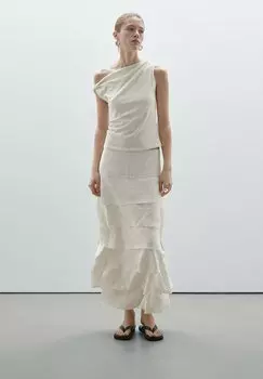Топ DRAPED WITH KNOT DETAIL Massimo Dutti, бежевый