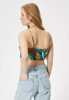 Топ DRAWSTRING NECK CUT OUT PATTERNED Koton, мультиколор