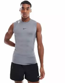 Топ Dri-FIT Muscle Fit серого цвета Nike Training