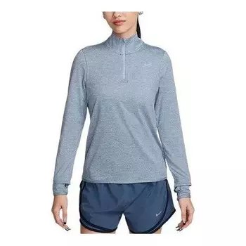 Топ dri fit swift element uv 1 4 zip running top Nike, синий