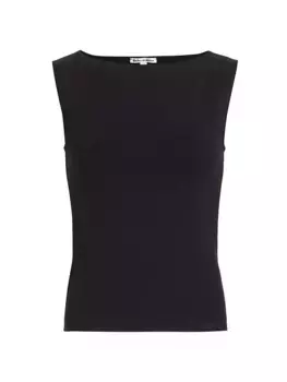 Топ Dusk с вырезом «лодочкой» Reformation, черный