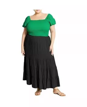 Топ Dylan с рукавами до локтя размера плюс CITY CHIC, зеленый