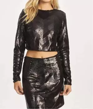 Топ Джейси в сером шевроне CABALLERO, цвет gunmetal chevron