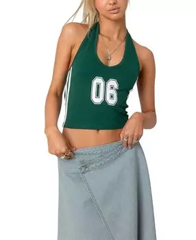 Топ Edikted 06 с лямкой на шее, зеленый