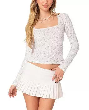 Топ Edikted Aviana с принтом пуанты, слоновая кость/кремовый