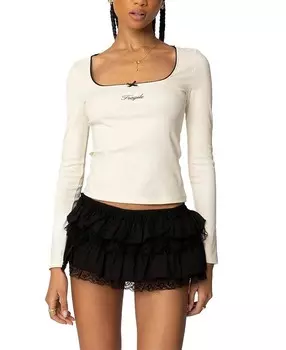 Топ Edikted Fragile с квадратным вырезом, слоновая кость/кремовый