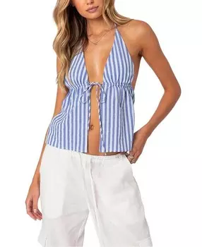 Топ Edikted Madelyn с завязкой спереди, синий