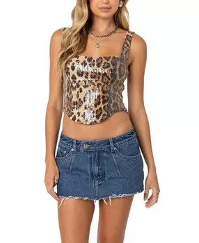 Топ Edikted с леопардовым принтом и пайетками, мультиколор