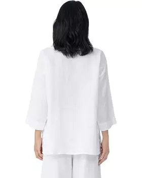 Топ Eileen Fisher Bateau Neck 3/4 Sleeve Top, белый