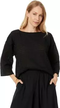 Топ Eileen Fisher Bateau Neck Box Top, цвет Black 1