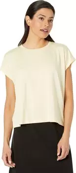 Топ Eileen Fisher Crew Neck Boxy Top in Fine Stretch Jersey Knit, цвет Butter