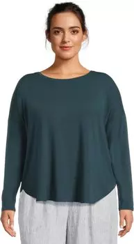 Топ Eileen Fisher Round Neck Boxy Top, цвет Alpine