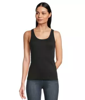 Топ Eileen Fisher Scoop Neck Slim Tank, черный