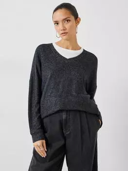 Топ elle supersoft с v-образным вырезом HUSH, цвет Mid Grey Marl