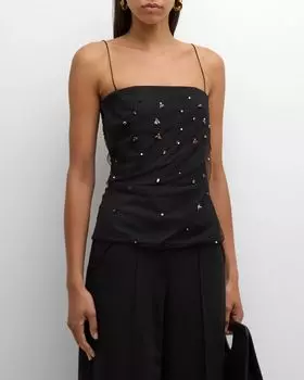Топ Emotional Essence I из тюля с бисером DOROTHEE SCHUMACHER, цвет 999 - Pure Black