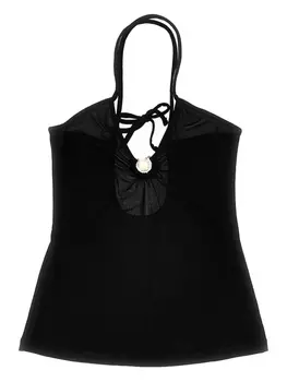Топ Emporio Armani logo-plaque top, черный