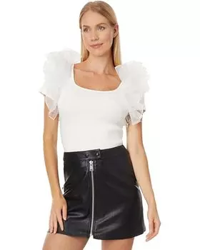 Топ English Factory Contrast Organza, белый