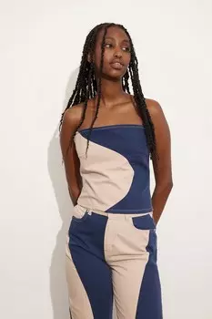Топ Envii, песочный/темно-синий