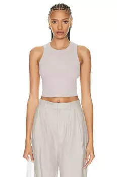 Топ Enza Costa Stretch Silk Knit Cropped Bold Sheath Tank, цвет Quartz