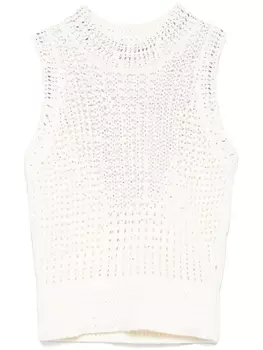 Топ Ermanno Scervino, украшенный кристаллами, белый