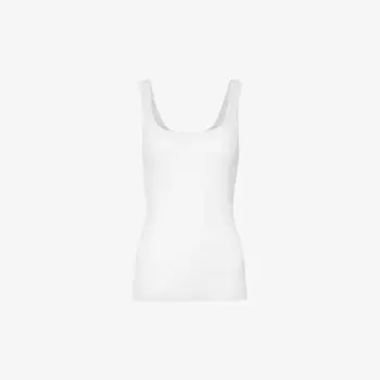 Топ Essential из эластичного органического хлопка с круглым вырезом в рубчик Rag & Bone, белый