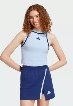 Топ ESSENTIALS COLOR POP CROPPED adidas Sportswear, синий