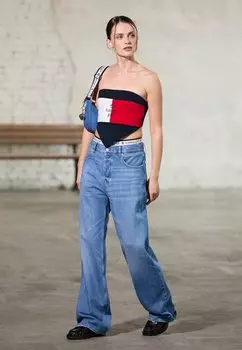 Топ EXCLUSIVE GIRL STAR FLAG TUBE Tommy Jeans, темно-синий