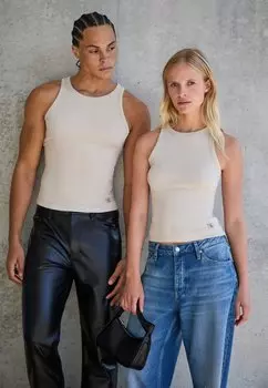 Топ EXCLUSIVE LABEL TANK UNISEX Calvin Klein Jeans, бежевый