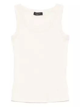 Топ Fabiana Filippi с круглым вырезом и отделкой в рубчик, белый