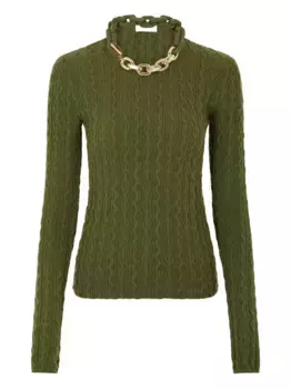 Топ фактурной вязки Rabanne, зеленый