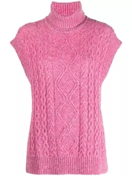 Топ фактурной вязки с высоким воротником Baum Und Pferdgarten, розовый