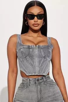 Топ Fashion Nova 22GWF8904, серый