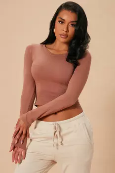 Топ Fashion Nova RT32675LS, коричневый