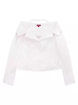 Топ Felicity из хлопкового поплина STAUD, белый