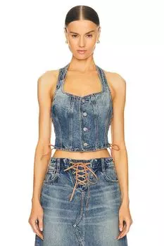 Топ фиби с кружевом и бретельками через шею Grlfrnd, цвет nashville suede