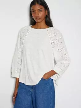 Топ фифи бродери Monsoon, слоновая кость