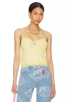 Топ FIORUCCI Wave Print Balconette Mesh, желтый