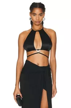 Топ Fleur Du Mal Crystal Trimmed, черный