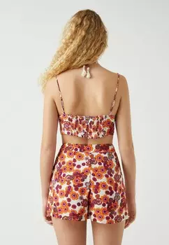 Топ FLORAL CROP TANK STRAPPY. Koton, оранжевый