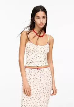 Топ FLORAL PULL&BEAR, бежевый