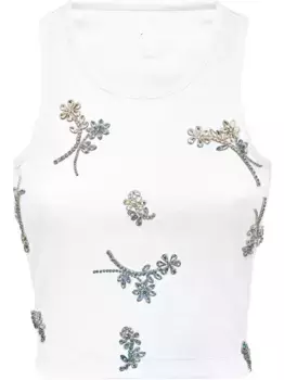 Топ Flower без рукавов Philipp Plein, синий