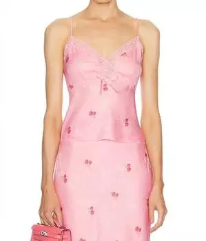 Топ Fox в вишнево-розовом цвете LoveShackFancy