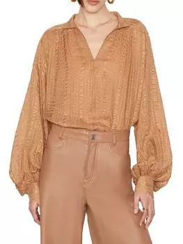 Топ Frame с V-образным вырезом, latte