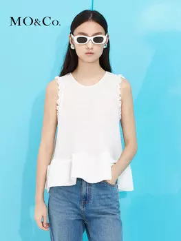 Топ французский Moco с волнистым подолом, синий