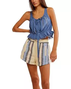 Топ Free People Alana Lace Tank, цвет Blue Topaz
