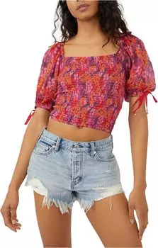Топ Free People Back On Top Crop, цвет Hot Pink Combo