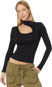 Топ Free People Cut It Out Smls Long Sleeve, черный