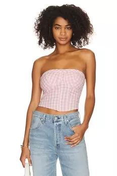 Топ Free People Leilani Tube, цвет Pink Gingham