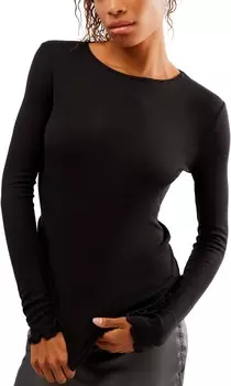 Топ Free People Long Nights Layering Top, черный